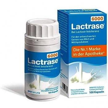 Lactrase 6000, 100 Kapseln für Laktoseintoleranz