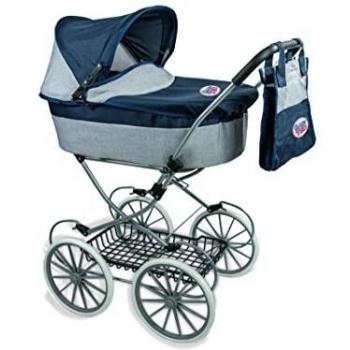 Carrozzina Classica Teorema in Metallo H. 90 cm, Blu e Grigio