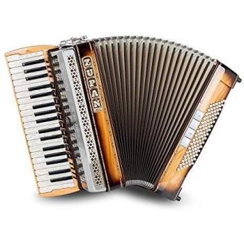 Wunderschönes Akkordeon in Olive Shadow Brown mit Musette-Register und Koffer