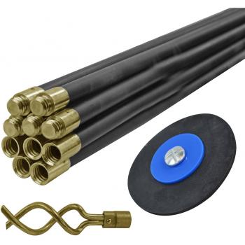 Faithfull FAIDRSET12 Universal Drain Clean Set (10 x Rods Plunger & Worm)