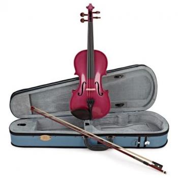Ensemble Violon Stentor Harlequin 3/4 en Rose Framboise avec Étui