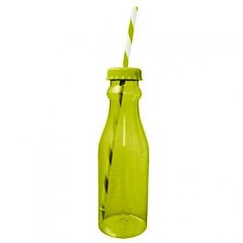 ZK‑0204–Kiwi‑Weiß – 70 ml Flasche mit Trinkhalmelement