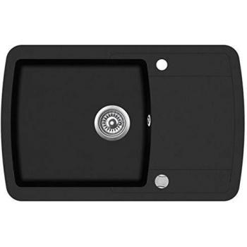 VidaXL Reversible Black Granite Kitchen Sink