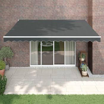 Auvent Extensible 4x3 m en Aluminium et Tissu de Couleur Anthracite