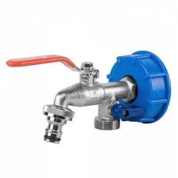 Adaptador Kran do Mauzera GZ 2×3/4 IBC S60x6 – Conjunto de conectores para grifo (macho y hembra) 3/4