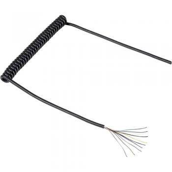 TRU Components 1571517 Black Spiral Cable 300 mm / 900 mm 10 x 0.12 mm²