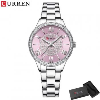 CURREN montre bracelet acier inoxydable luxe strass rose femme