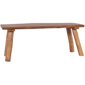 Tegmen Natural Solid Teak Wood Garden Bench