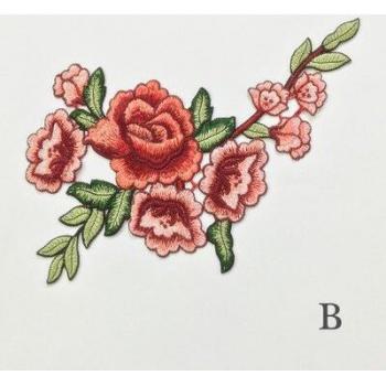 Embroidered Rose Cloth Sticker