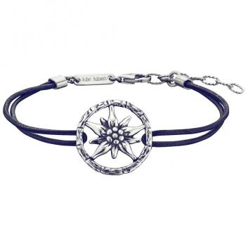 Julie Julsen Damenarmband „Life Verses“ – 925 Silber, Edelweiß‑Leder (19 cm)