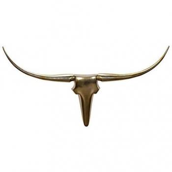 Wanddeko Geweih Bull L 125 cm Aluminium gold