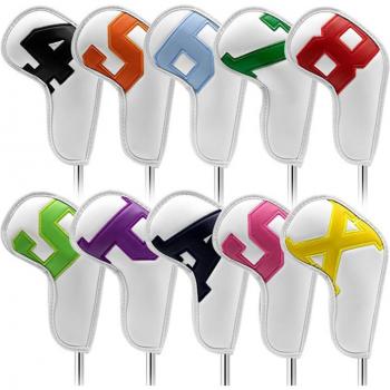 Protector de cabeza de hierro de golf, 10 piezas, para hierros 4-9 y cuñas, 6 colores
