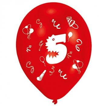 AMSCAN 8 Latexballons für 5. Geburtstag