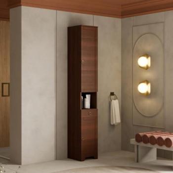 Colonna bagno noce elegante arte povera