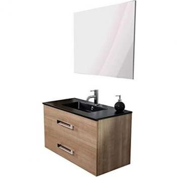 Meuble suspendu Lenca 90 cm bois miel