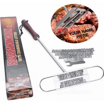 Custom BBQ Branding Iron with Letter Stamps