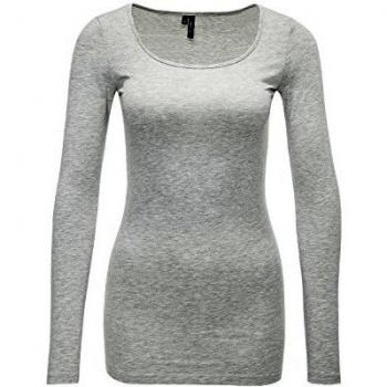 Vero Moda Damen Rundhals-Pullover Maxi Grau