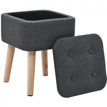 Sgabello Tappeto Velvet Grigio scuro VidaXL