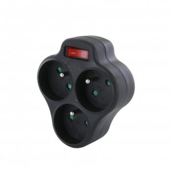 Interruttore Triangolo Domino 3x16A Nero