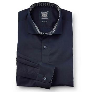 Savile Row Classic Blue Twill Shirt, Single Cuff, Smart Casual