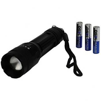 Unitec Multifunktionale Taschenlampe aus Aluminium, Farbe: Schwarz, Größe: 24.00 x 16.00 x 3.80 cm