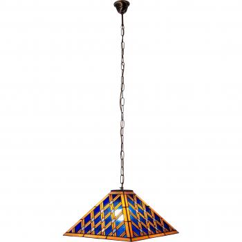 Näve Pendelleuchte Pyra, Tiffany-Stil, blau/gold, 1xE27