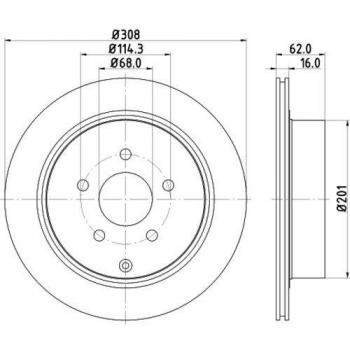 Brake Disc PRO 8DD 355 118-811 Hella
