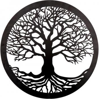 R8318 Tree of Life Wall Art – Matte Black, 40 cm
