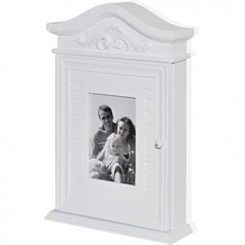 VidaXL Key Rack with Photo Frame White