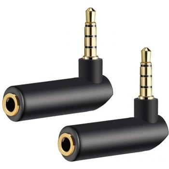 Adaptador de Auriculares 3,5 mm en L (Macho‑Hembra)