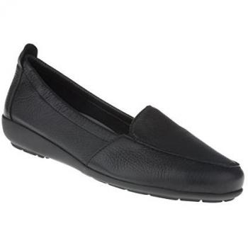 Damen Slipper Mokassin Marie, schwarz, aus weichem Hirschleder, Größe 40