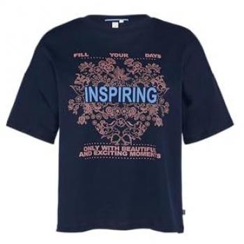Rippblende T-Shirt mit Print