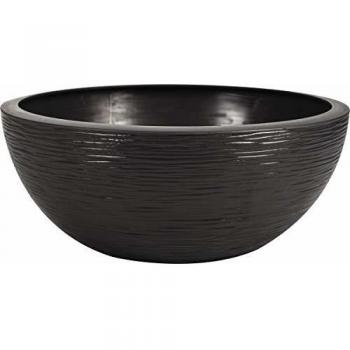 Blokbloempot rond grafiet up – 14,9 l – 40 cm diameter, 16,5 cm hoog – wit geblazen
