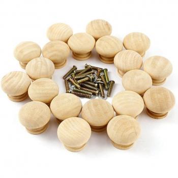 Set de 20 Perillas Redondas de Madera para Gabinetes