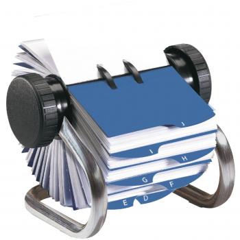 Rolodex Classic Chrome Rotary Business Card File with Sleeves and Tabs