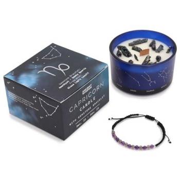 Capricorn Celestial Candle paired with Gemstone Accessory