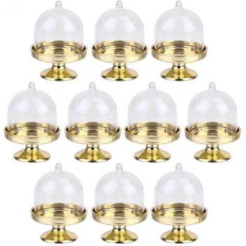 Transparent Dome Cake Display Stand Set