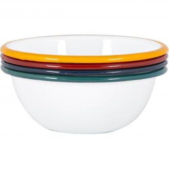 16cm Multicolour White Enamel Bowls