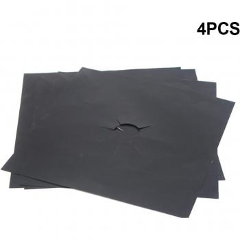 4 Stuks Herbruikbare Vel Gasfornuis Beschermers (27x27 cm)