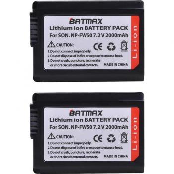 3X 2000mAh NP-FW50 Battery + LED USB Charger for Sony A Series Cameras
