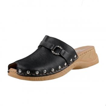 Rieker Damen Pantoletten 65062 – Freizeitschuhe, schwarz, Größe 42 EU / 8 UK