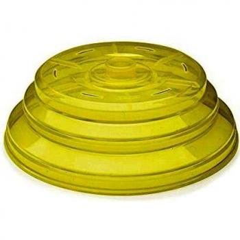 Portable Yellow Silicone Microwave Shield – 26 × 26 × 3 cm