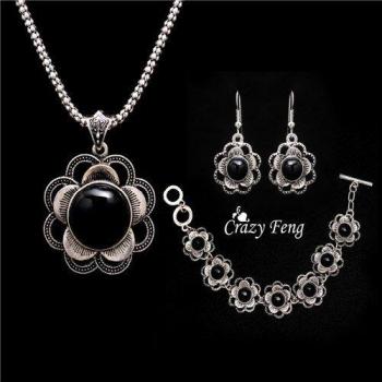 Women's Tibetan Silver Necklace and Bracelet Collection