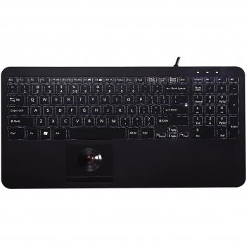 Perixx 318 H RGB‑Trackball Keyboard – 19 mm, QWERTZ DE, weißes LED‑System