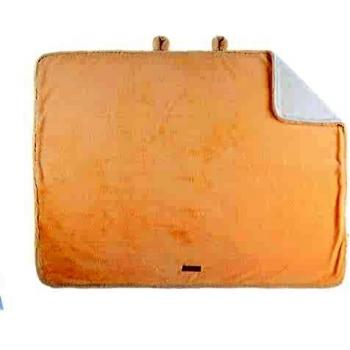 Couverture 75 x 100 cm, couleur beige, longs poils