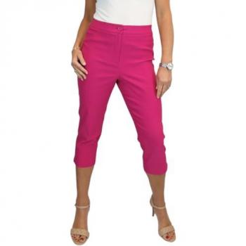 Stretch Fuchsia Capri Shorts for Women – Paulo Due, Size 16