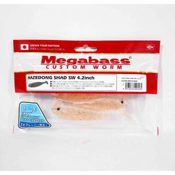 Megabass Soft Köder Hazedong Shad SW 4,2 Zoll Clear Red Flake