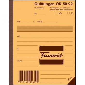FAVORIT Wochen-Rapporte D/F/I A4 9301 OK Durchschreibepapier 50x2 Blatt