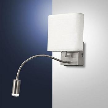 Lampa da parete Vietri LED 8W+3W 990lm con nichel satinato