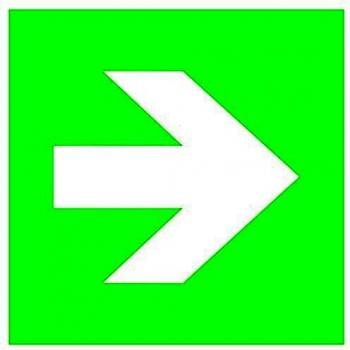 Fluchtwegzeichen Richtungsangabe, Alu, SafetyMarking, 15x15cm